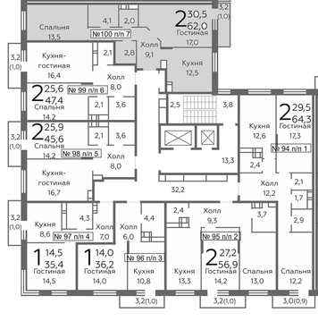 Видное, 2-х комнатная квартира, б-р Зеленые Аллеи д., 4261074 руб.