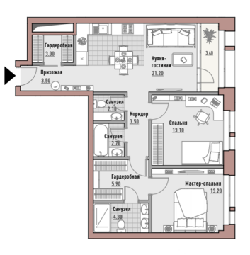 Москва, 2-х комнатная квартира, ул. Новослободская д.24, 34140000 руб.