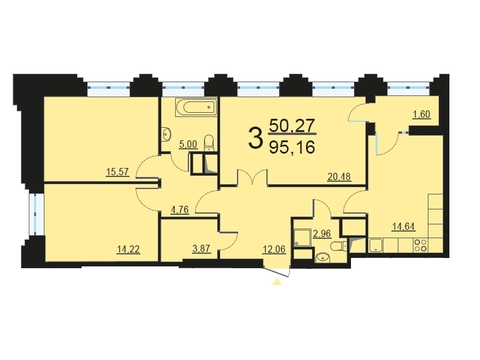 Москва, 3-х комнатная квартира, ул. Берзарина д.28, 21173100 руб.