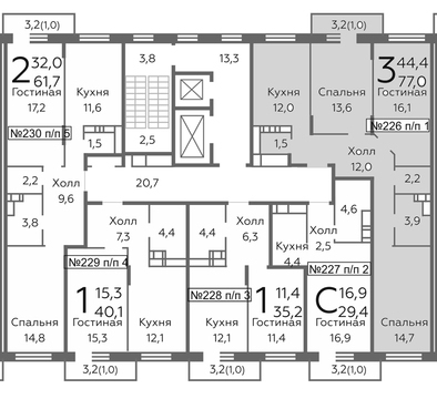 Видное, 3-х комнатная квартира, б-р Зеленые Аллеи д., 5626890 руб.