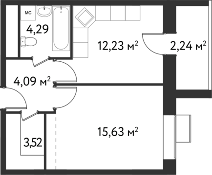 Москва, 1-но комнатная квартира, ул. Фабрициуса д.18 стр. 1, 9424632 руб.