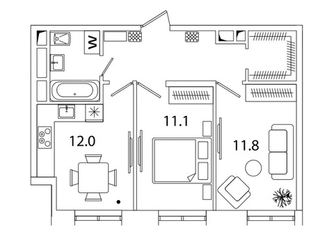 Москва, 2-х комнатная квартира, Рязанский пр-кт. д.2, 7642616 руб.