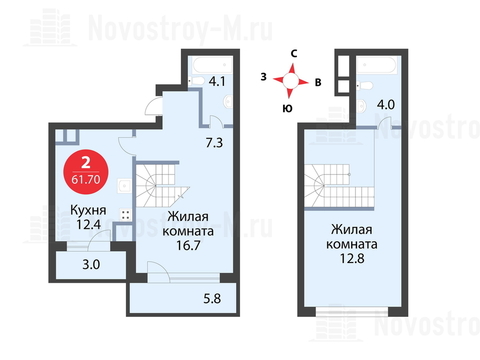 Павловская Слобода, 2-х комнатная квартира, ул. Красная д.д. 9, корп. 50, 8088870 руб.