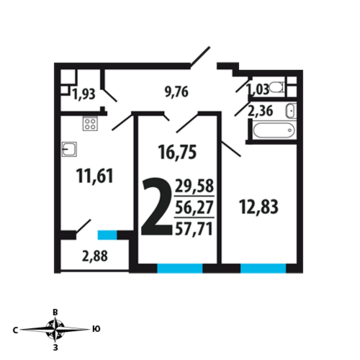 Москва, 2-х комнатная квартира, Нововатутинский пр. д., 5020770 руб.