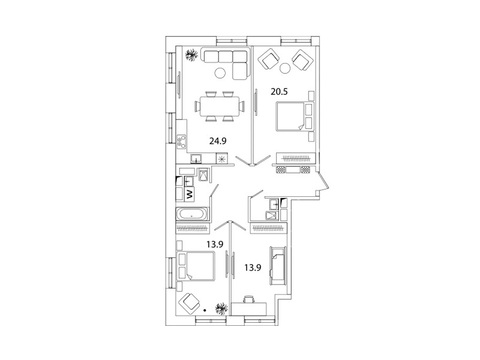 Москва, 3-х комнатная квартира, Рязанский пр-кт. д.2, 13692978 руб.