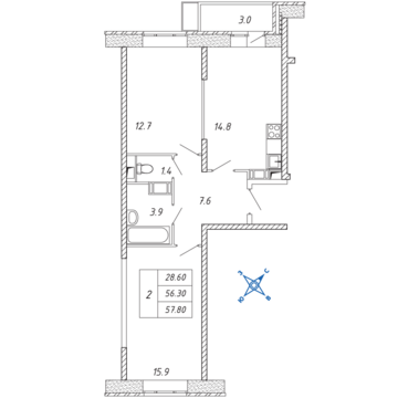 Люберцы, 2-х комнатная квартира, ул. Барыкина д., 4970800 руб.