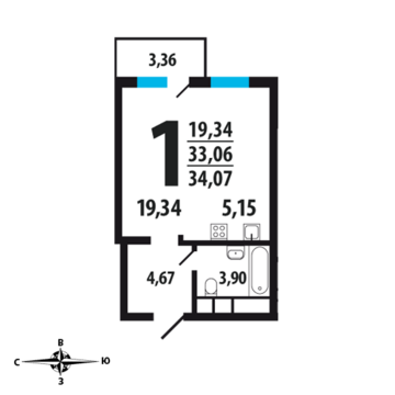 Москва, 1-но комнатная квартира, Нововатутинский пр. д., 3321825 руб.