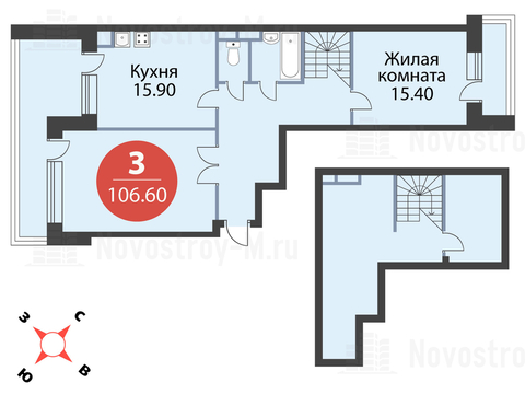 Павловская Слобода, 3-х комнатная квартира, ул. Красная д.д. 9, корп. 55, 10979800 руб.