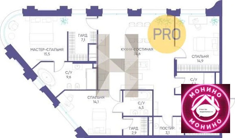 Москва, 3-х комнатная квартира, ул. Погодинская д.д. вл. 22, 232652790 руб.