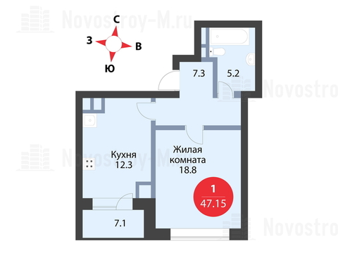 Павловская Слобода, 1-но комнатная квартира, ул. Красная д.д. 9, корп. 37, 5054480 руб.