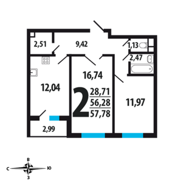 Москва, 2-х комнатная квартира, Нововатутинский пр. д., 4997970 руб.