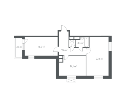 Москва, 2-х комнатная квартира, ул. Демьяна Бедного д.вл. 15, 14034495 руб.