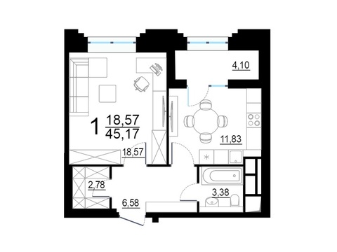 Москва, 1-но комнатная квартира, ул. Берзарина д.28, 8821701 руб.