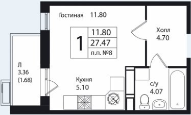Троицк, 1-но комнатная квартира, 2-я Нововатутинская д.3, 2800000 руб.