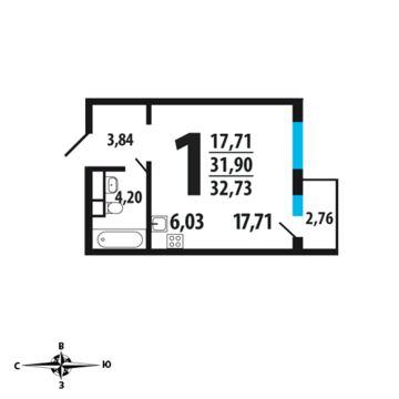 Москва, 1-но комнатная квартира, Нововатутинский пр. д., 3109350 руб.