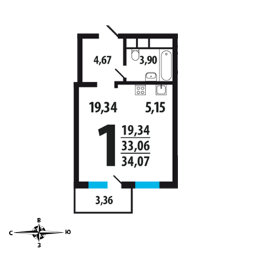 Москва, 1-но комнатная квартира, Нововатутинский пр. д., 3219615 руб.