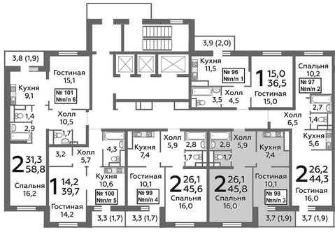 Балашиха, 2-х комнатная квартира, микрорайон Павлино д., 3618200 руб.