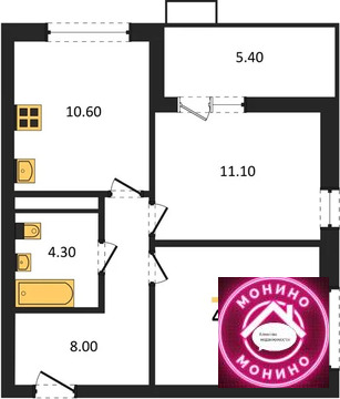 Николо-Хованское, 2-х комнатная квартира, Николо-Хованское дер. д.д. 7, 15538915 руб.