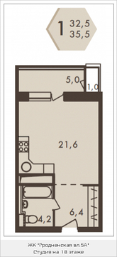 Москва, 1-но комнатная квартира, ул. Гродненская д.д.5  корп.1, 7502880 руб.