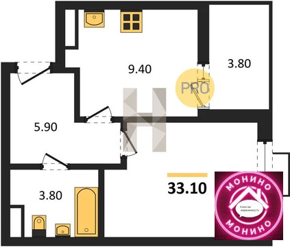 Николо-Хованское, 1-но комнатная квартира, Николо-Хованское дер. д.д. 7, 12267191 руб.