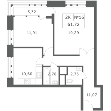 Раздоры, 2-х комнатная квартира, КП Береста д., 5081076 руб.