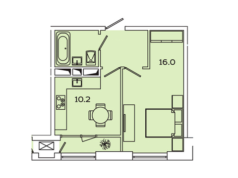 Москва, 1-но комнатная квартира, Рязанский пр-кт. д.2, 6247133 руб.