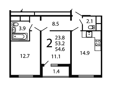 Москва, 2-х комнатная квартира, ул. Производственная д.6 корп.6, 6138825 руб.