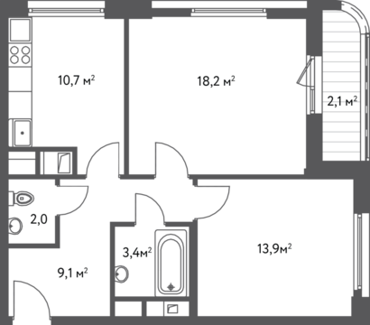 Москва, 2-х комнатная квартира, Кавказский б-р. д.вл. 27, корп.2, 10216800 руб.