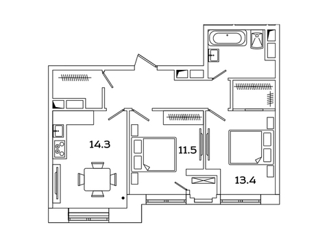 Москва, 2-х комнатная квартира, Рязанский пр-кт. д.2, 8491753 руб.