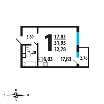 Москва, 1-но комнатная квартира, Нововатутинский пр. д., 3015760 руб.