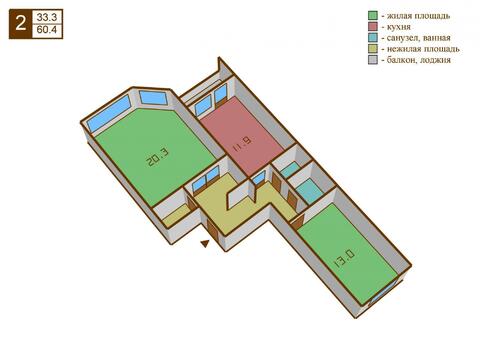 Люберцы, 2-х комнатная квартира, проспект Гагарина д.8/7, 6200000 руб.