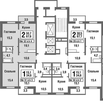 Балашиха, 2-х комнатная квартира, микрорайон Павлино д., 4603627 руб.