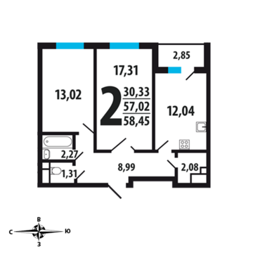 Москва, 2-х комнатная квартира, Нововатутинский пр. д., 5114375 руб.