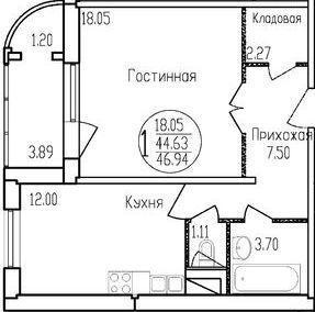 Домодедово, 1-но комнатная квартира, Жуковского д.14/18, 3650000 руб.