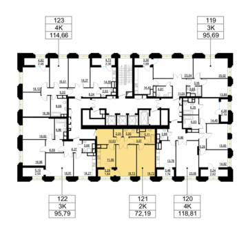 Москва, 2-х комнатная квартира, ул. Берзарина д.д. 28, корп. 2, 16003440 руб.