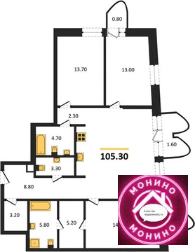 Москва, 3-х комнатная квартира, ул. Сельскохозяйственная д., 83218520 руб.