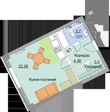 Мытищи, 1-но комнатная квартира, Шараповский проезд д.2, 3949000 руб.