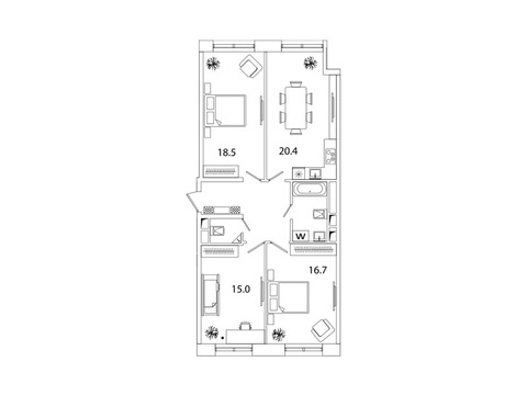 Москва, 3-х комнатная квартира, Рязанский пр-кт. д.2, 13054675 руб.