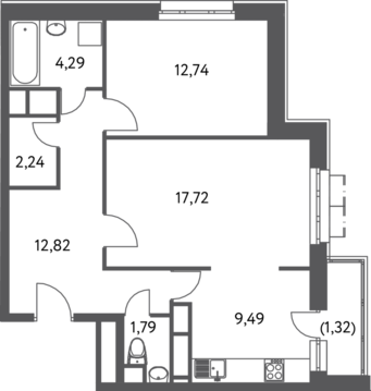 Москва, 2-х комнатная квартира, ул. Федора Полетаева д.15А, 11670670 руб.