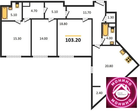 Москва, 3-х комнатная квартира, ул. Летниковская д.д. 4/6а, 81885507 руб.