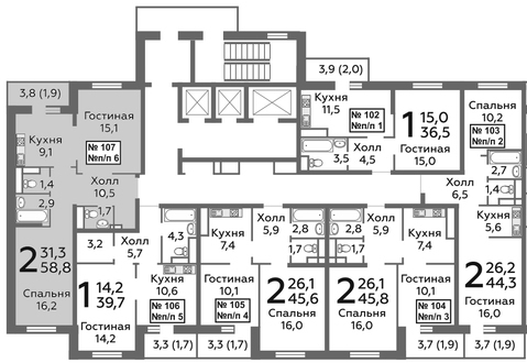 Балашиха, 2-х комнатная квартира, микрорайон Павлино д., 4457040 руб.