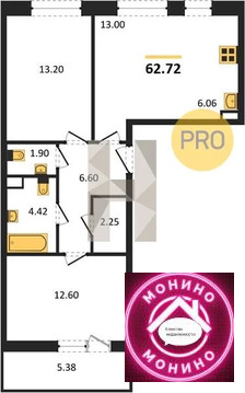 Пушкино, 2-х комнатная квартира, Новая Деревня мкр. д., 12630000 руб.