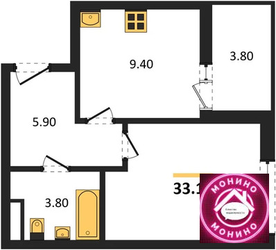 Николо-Хованское, 1-но комнатная квартира, Николо-Хованское дер. д.д. 7, 12630298 руб.