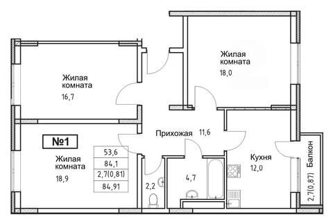 Троицк, 3-х комнатная квартира, ул. Промышленная д., 7255267 руб.