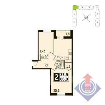 Путилково, 2-х комнатная квартира,  д., 6305940 руб.