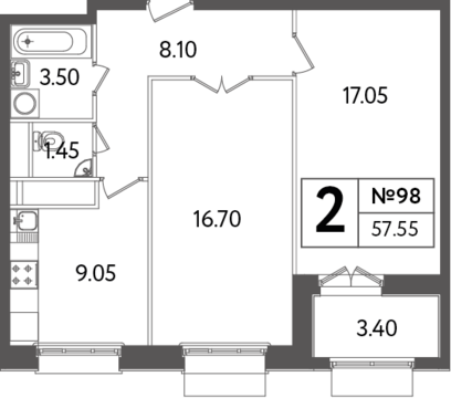 Москва, 2-х комнатная квартира, Яна Райниса б-р. д.вл.4, корп.3, 11406410 руб.