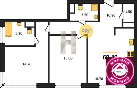 Москва, 2-х комнатная квартира, ул. Нижние Мневники д.д. 5, 41778800 руб.