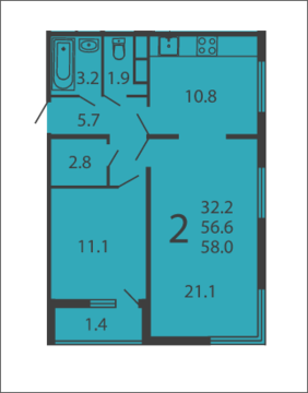 Москва, 2-х комнатная квартира, ул. Производственная д.6 корп.6, 6532340 руб.