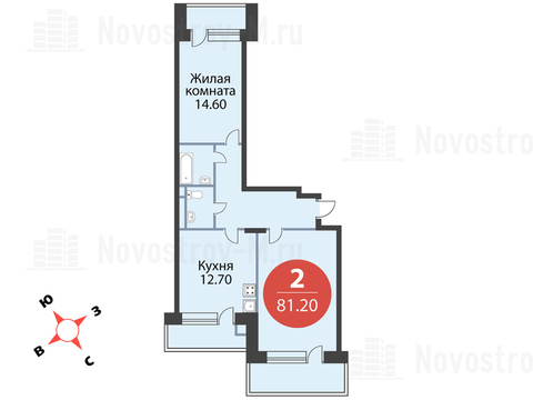 Павловская Слобода, 2-х комнатная квартира, ул. Красная д.д. 9, корп. 68, 8144360 руб.