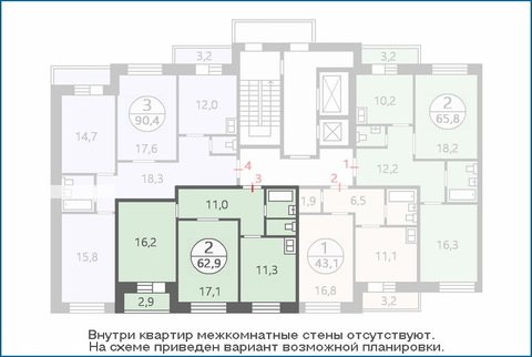 Поварово, 2-х комнатная квартира, 1-й мкр. д.к2, 2749916 руб.